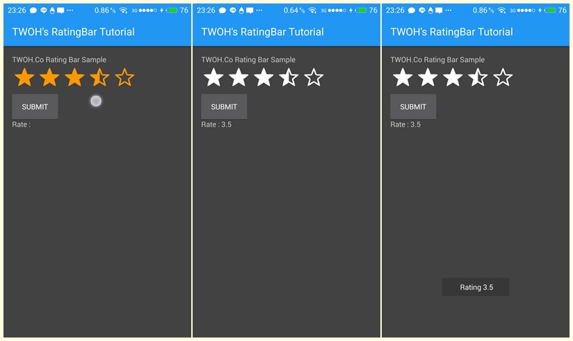 Belajar Membuat Material Design RatingBar di Android | TWOH&Co.